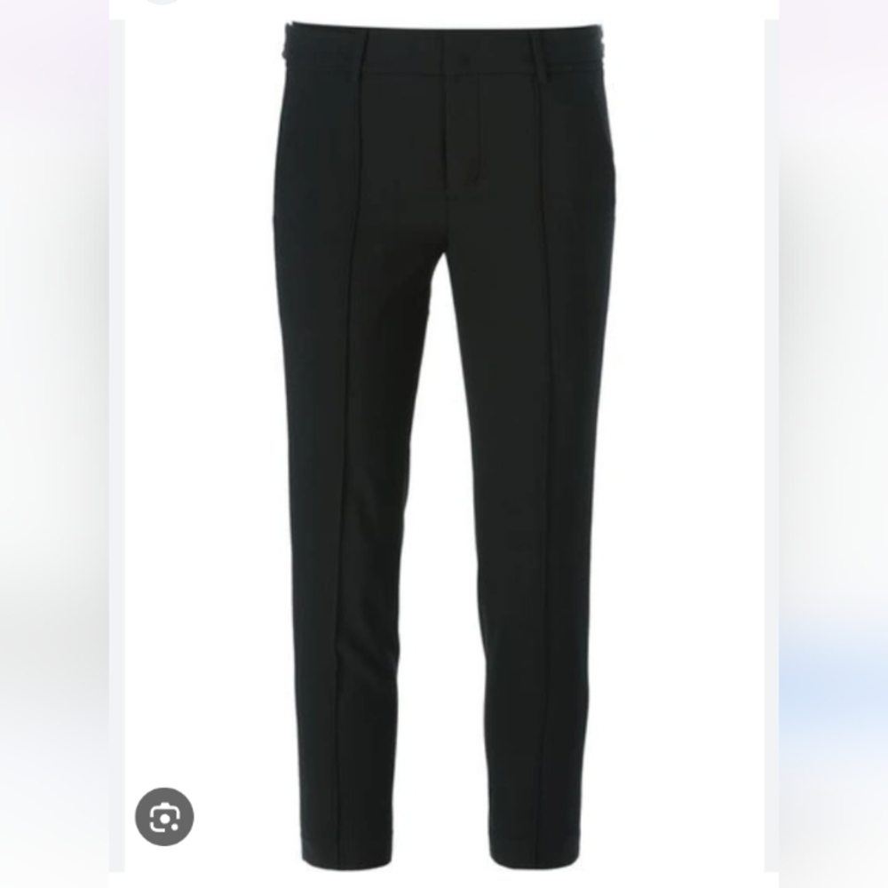 Vince Mid-rise Fitted Pintuck wool blend Trousers In Black Career Office